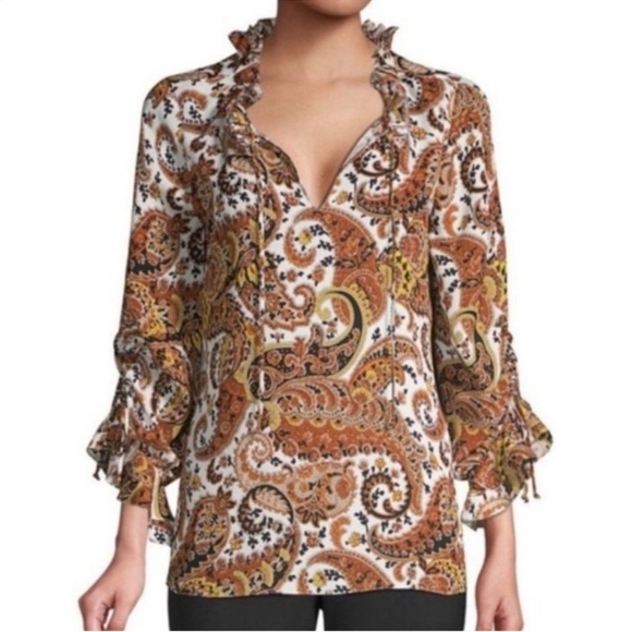 Xl Kobi Halperin silk paisley blouse - Picture 1 of 8
